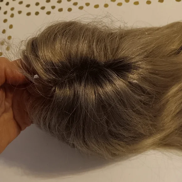Ash Blonde Human Hair Topper, 25 Inch European Hair, Low Light,highlights,custom - Picture 3 of 12